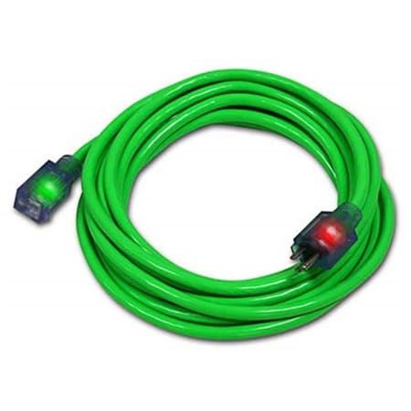 Century Wire & Cable SJTW; Cold Weather Extension Cord, 12 AWG, Outdoor, 12/3, 1 Outlets, Green, PVC, 50 ft 250589